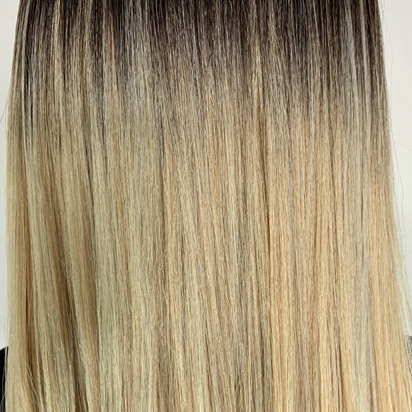 Ombre Slate Brown Mix Color Premium Synthetic Wig - Picture 5 of 8